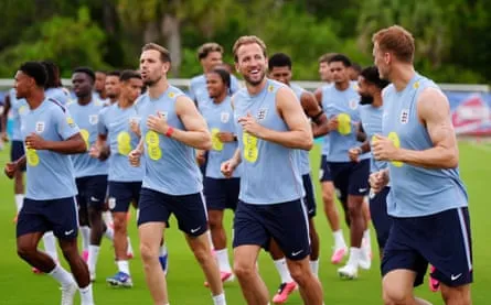 Harry Kane and Jordan Henderson Training Harry Kane (second right) and Jordan Henderson (second left) during a training session at Palm Beach Gardens, Florida