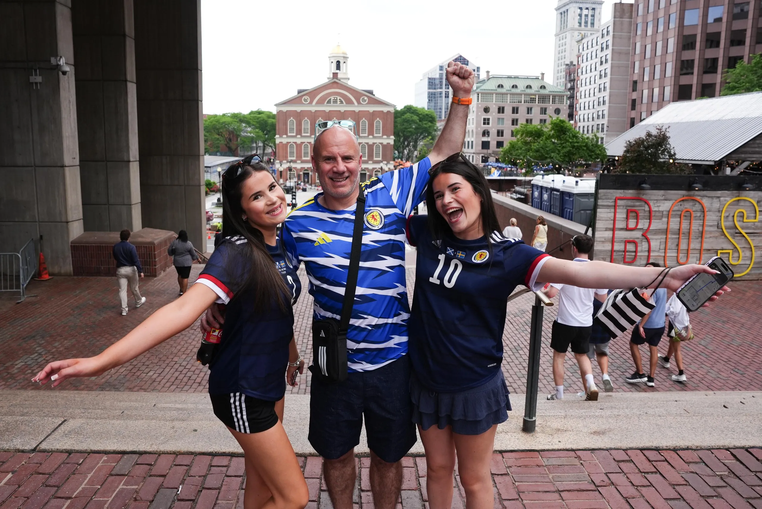 Scotland fans at Faneuil Hall Marketplace in Boston